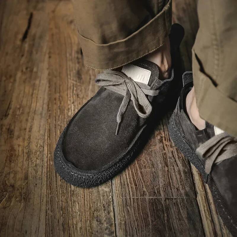 Ddmyoutdoor Casual Handmade Comfortable Quality Cow Suede Leather Flat Moccasins Men Sneakers Non Slip Soft Sole Shoes Outdoor Shoes