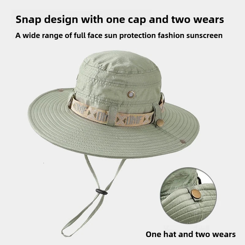 Summer Bucket Hat Outdoor UV Protection Wide Brim Panama Safari Hat Mesh Fisherman Beach Cap for Hiking Cycling Fishing Hat 250605