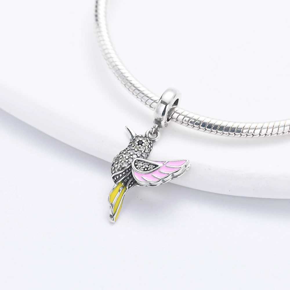 New 925 Sterling Silver plated Spring Butterfly Hummingbird Beads Charms Fit Original Bracelet Women DIY Jewelry Accessories XJ250607