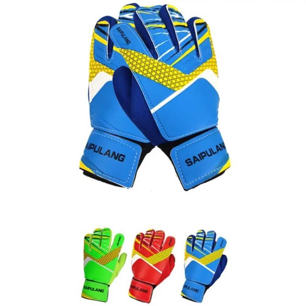 1 Pair Latex Soccer Goalie Gloves Protective Fingers Wear-Resistant Game Goalkeeper Gloves Cushioning AdjustableXJ250606