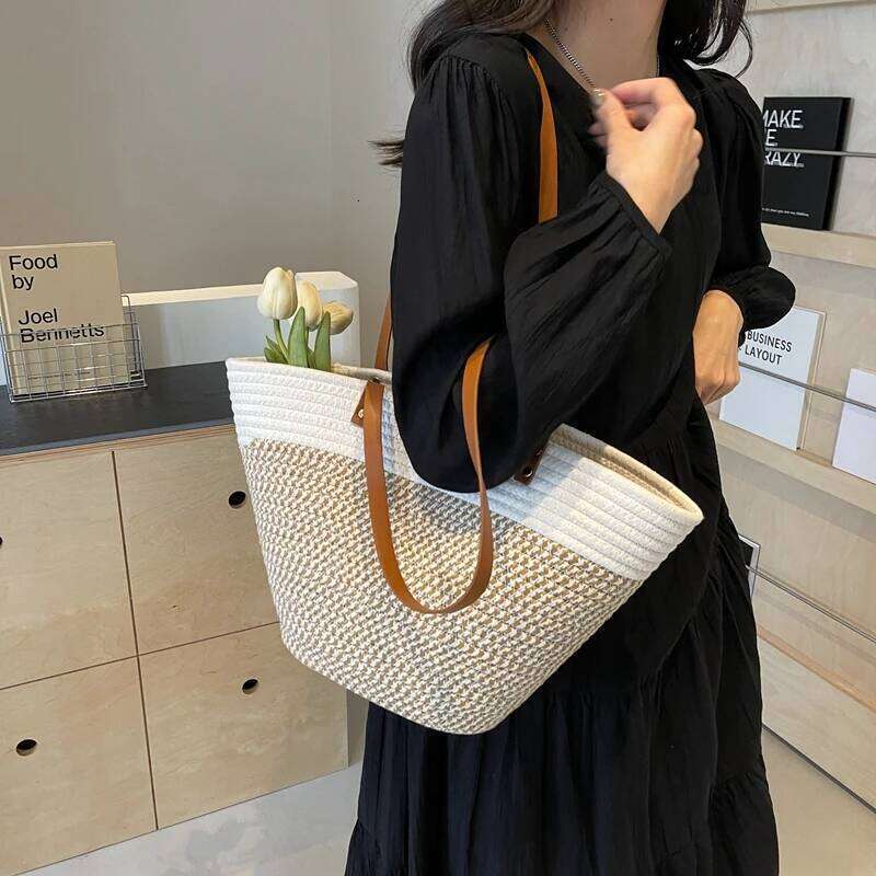 Hot Selling New Summer Women Beach Large Capacity Cotton Thread Handmade Fashion Shoulder Bag Bohemian Casual Woven Basket Designer Bags