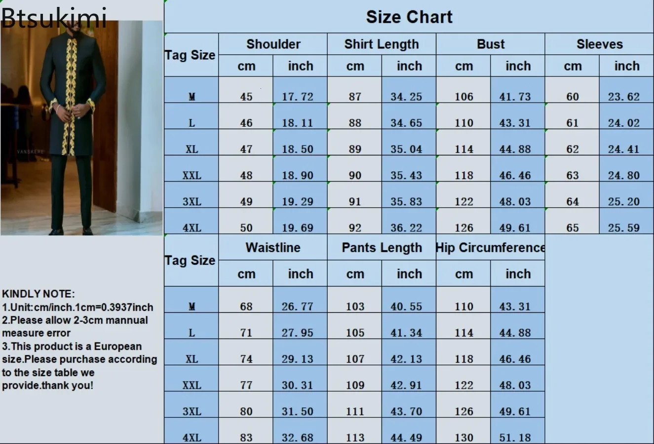 Elegant Mens Muslim Sets African Style Kaftan High-end Embroidery Casual 2 Pieces Festive Wedding Traditional Men Clothes 250603