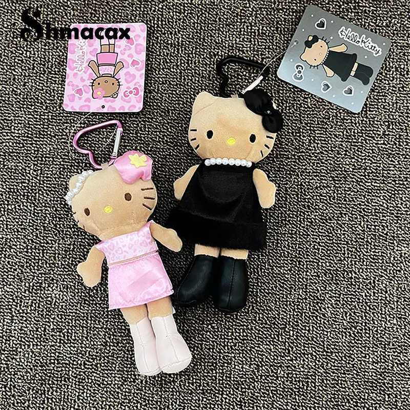 Sanrio 1 Piece Long Legs Hello Kitty Pendant Keychain Accessories Sanrio Leopard Print Black Leather Love Buckle Christmas Gift w250618