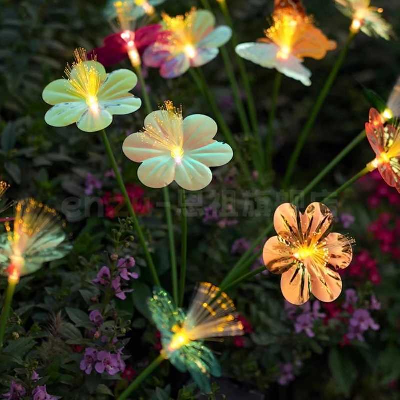 6-Head Solar Flower LED Lights Outdoor Waterproof 2-Mode Decoration Stake Lights Landscape Lighting For Garden Lawn Yard Pathway W250607