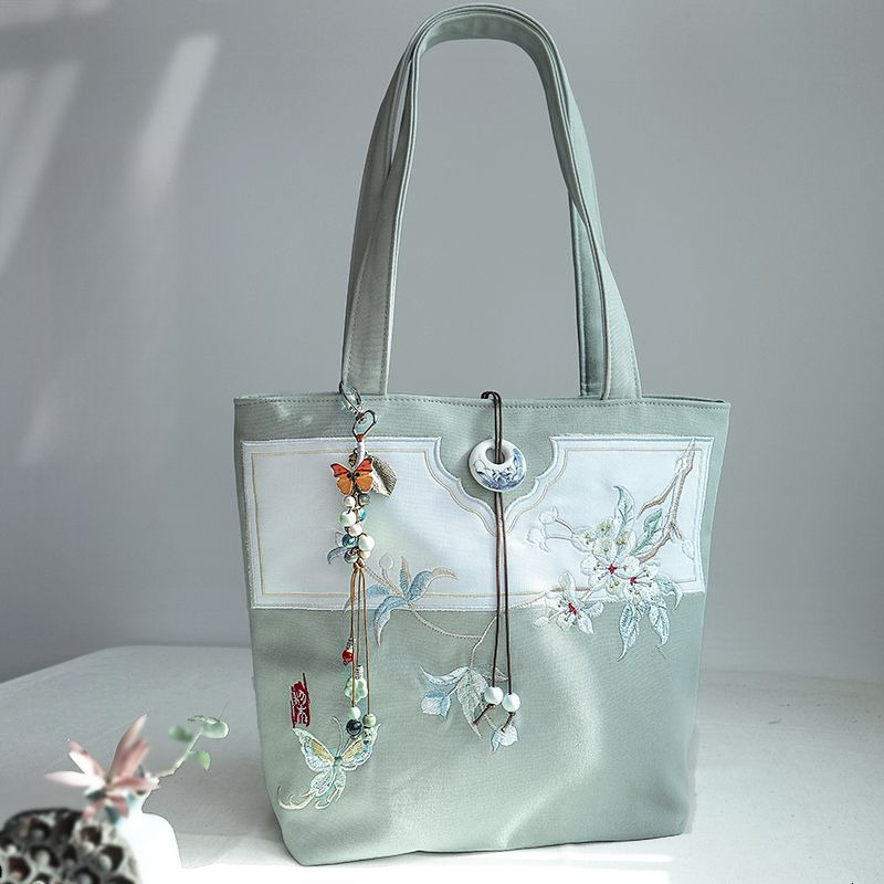 Top Brand High Quality New Style Original Boutique Literary Style Ancient Style Hanfu Canvas Backpack Handbag Shoulder Bag for Women New Free Delivery