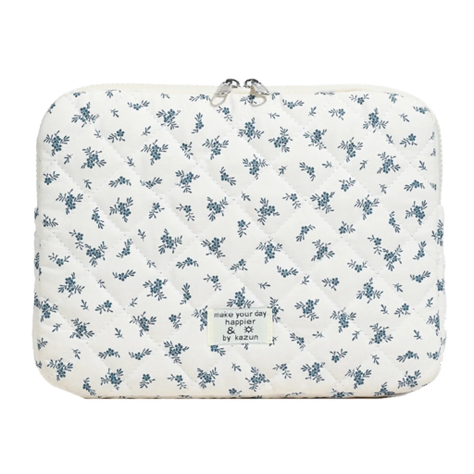 Maple Leaf Fluffy Padded Bag Embroidery Puffy Protective Case Shockproof Cute Quilted Laptop Sleeve Computer Storage Bag 250603