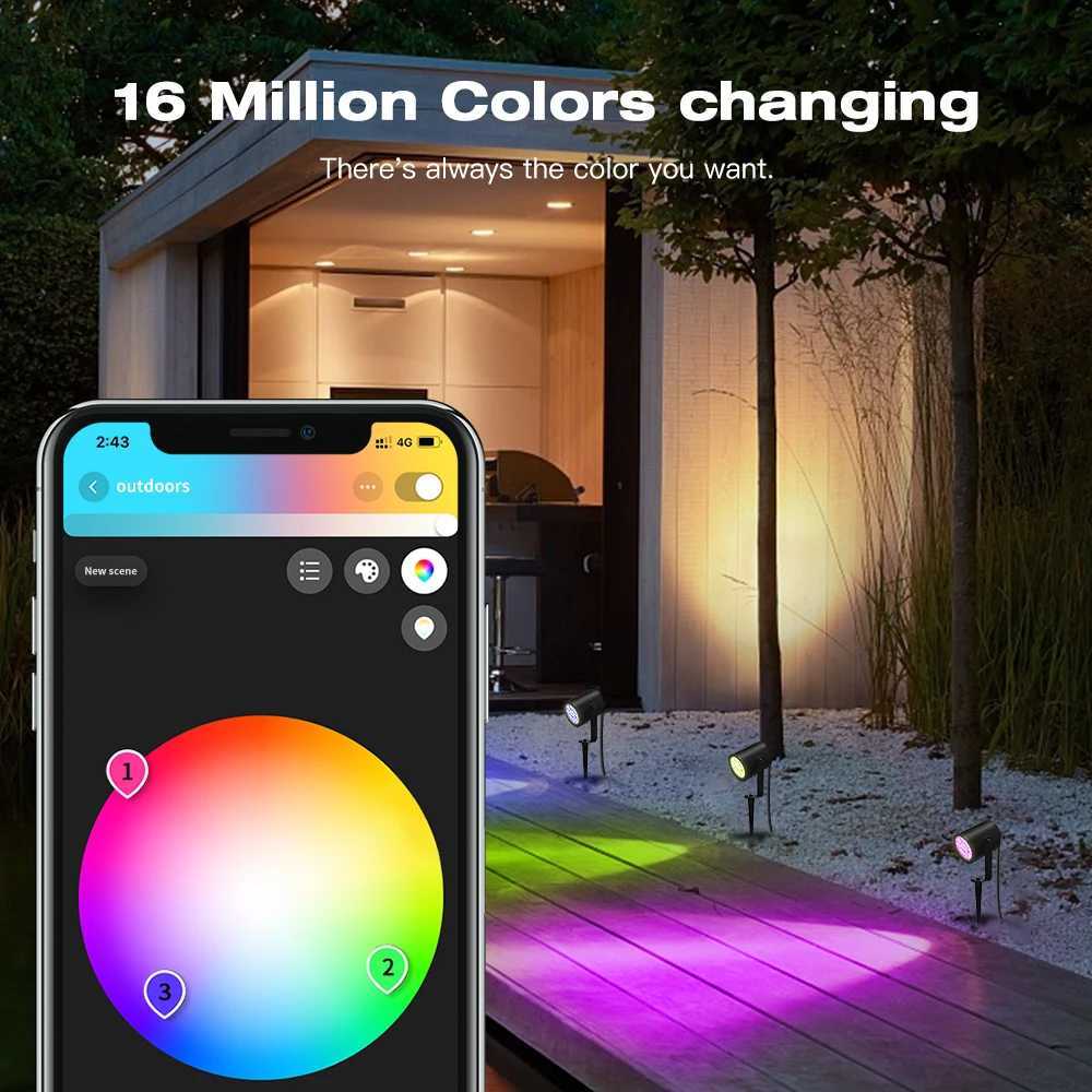 GLEDOPTO ZigBee 3.0 RGBCCT 7W LED Garden Lamp DC24V Low Voltage IP66 Waterproof APP Alexa Hu*e SmartThings Tuya (Hub Required) W250607