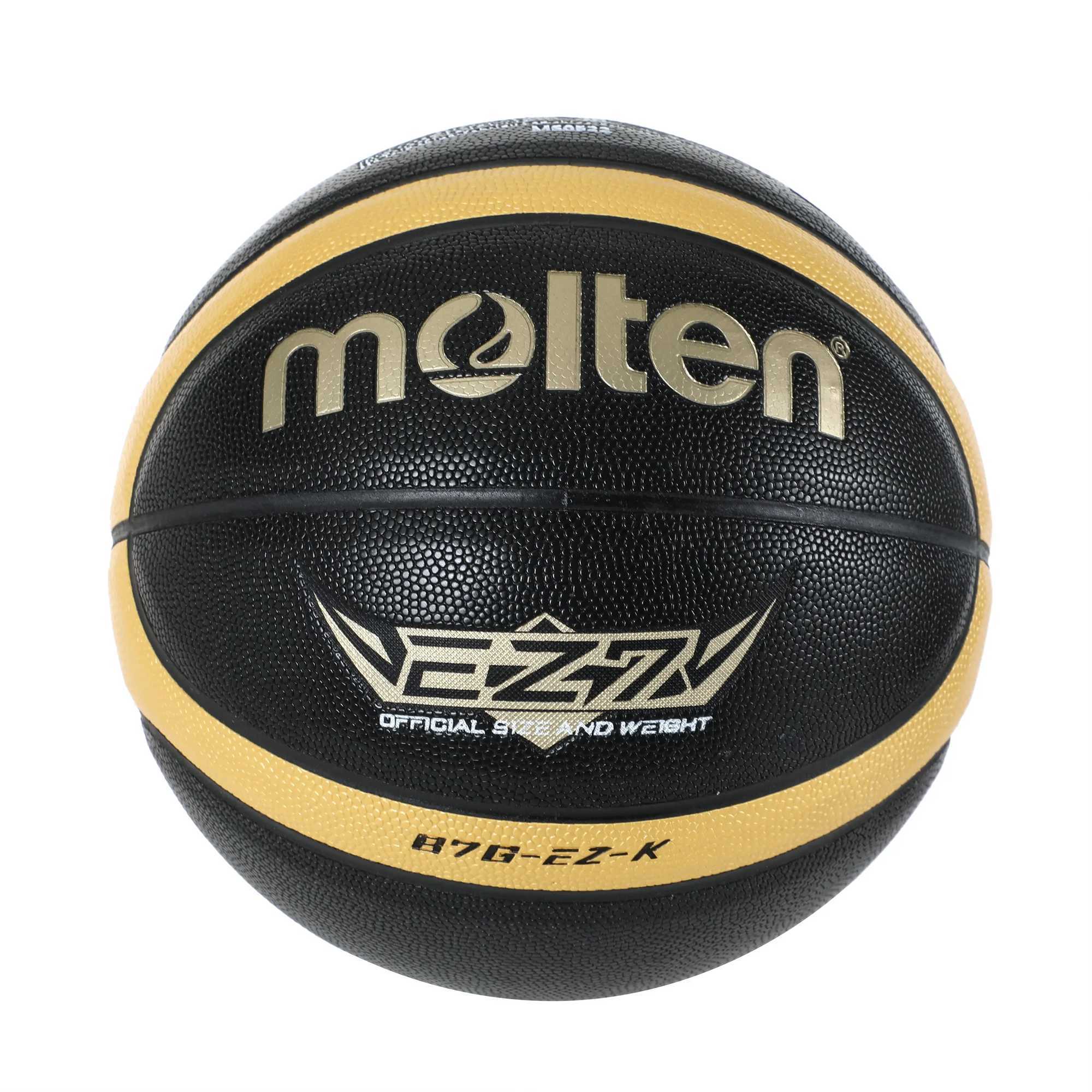 Molten Size 5 6 7 Basketball EZ-K Black Gold PU Outdoor Indoor Balls for Women Youth Men Match Training Basketballs XJ250606