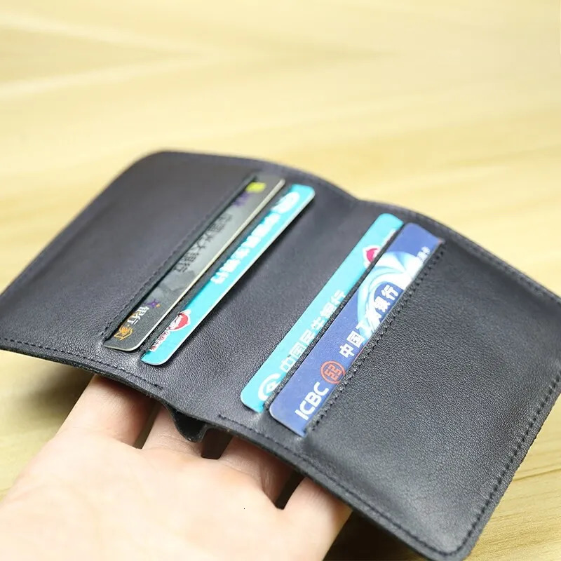 Ultra Thin Small Wallet Short Cowhide Casual Mens Vertical Simple Bifold Wallets Soft Leather Credit Card Holder Moneybag 250605