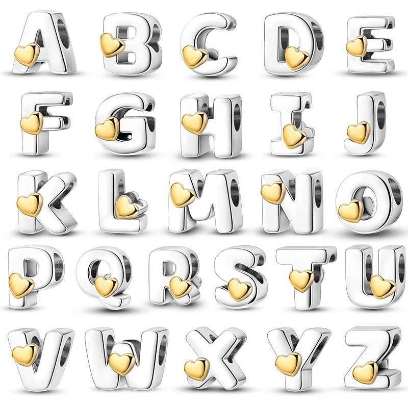 Fit Qikaola 925 Original Bracelets 26 English Letters Series Silvering Charms Beads For DIY Birthday Jewelry Making XJ250607