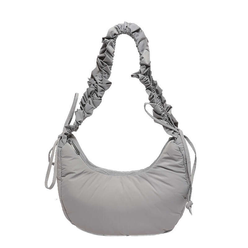 Korean Style Fashion Pleated Dumpling for Women 2025 New Simple Underarm Solid Color Casual Shoulder Crossbody Bag