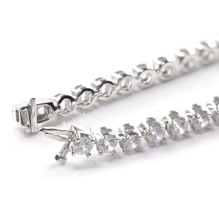925 Sterling Silver Bracelet With D FL-VVS1 2.5mm to 5mm Moissanite Tennis Bracelets Bangles for Women