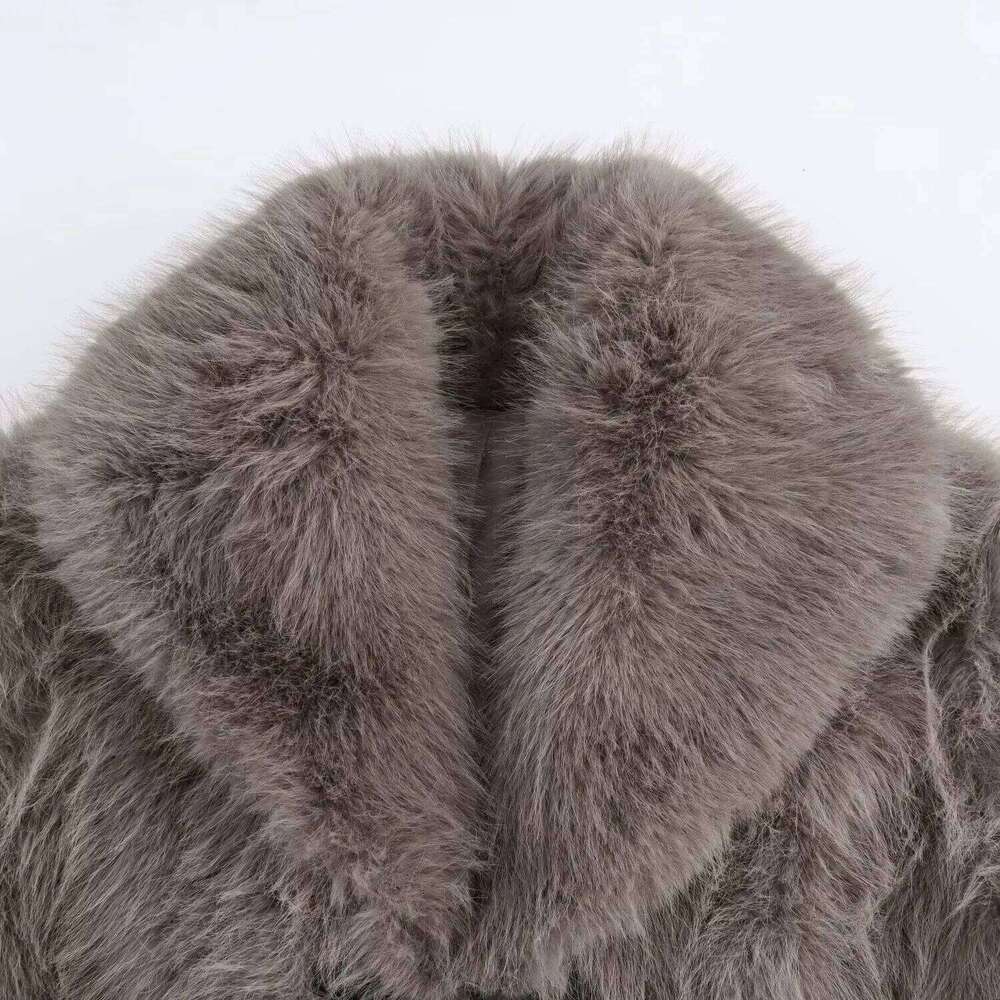 DEEABAE European And American Style Autumn New Women's Loose Casual Long Sleeved Artificial Fur Effect Short Coat