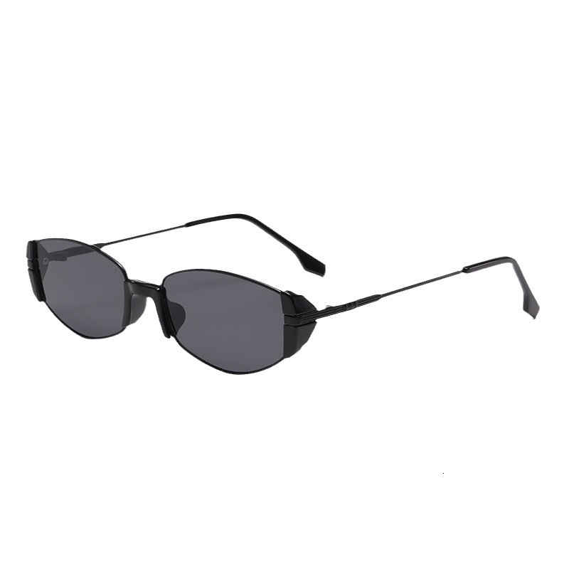 Modern Small Frame Slimming Metal Sunglasses High-end Sun Blue Light Blocking Non-prescription Glasses