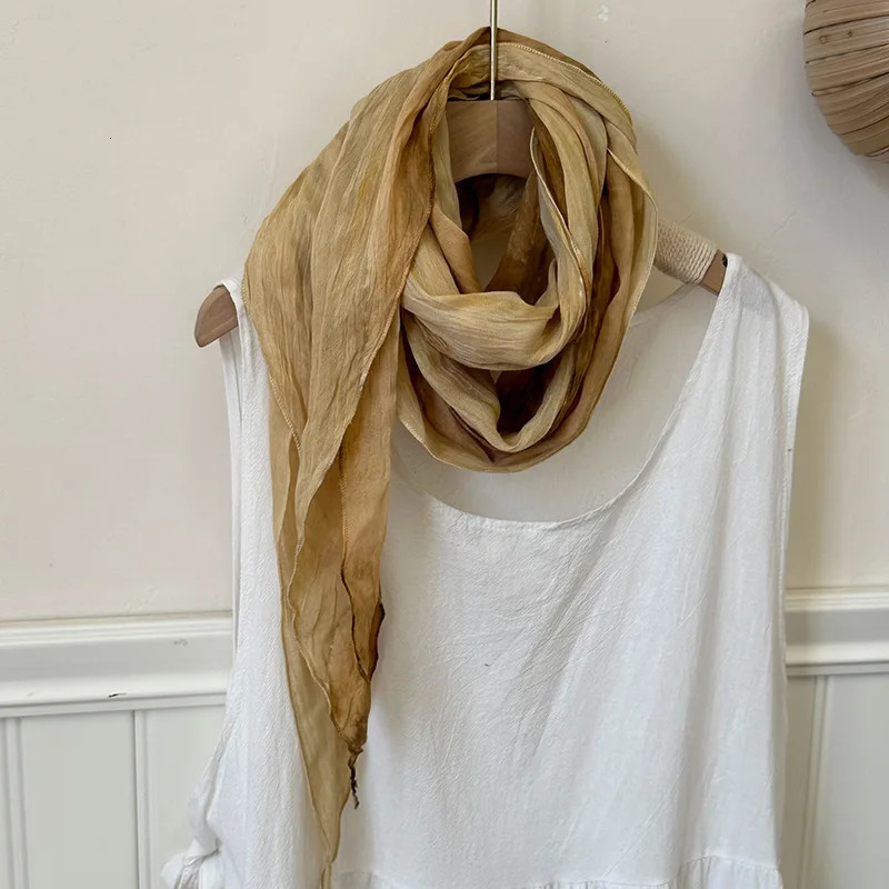 Tie-dye Cotton and Linen Scarf Literary Style Thin Spring and Summer Shawl Clothing Outer Shawl Retro Fashion Trend 250604