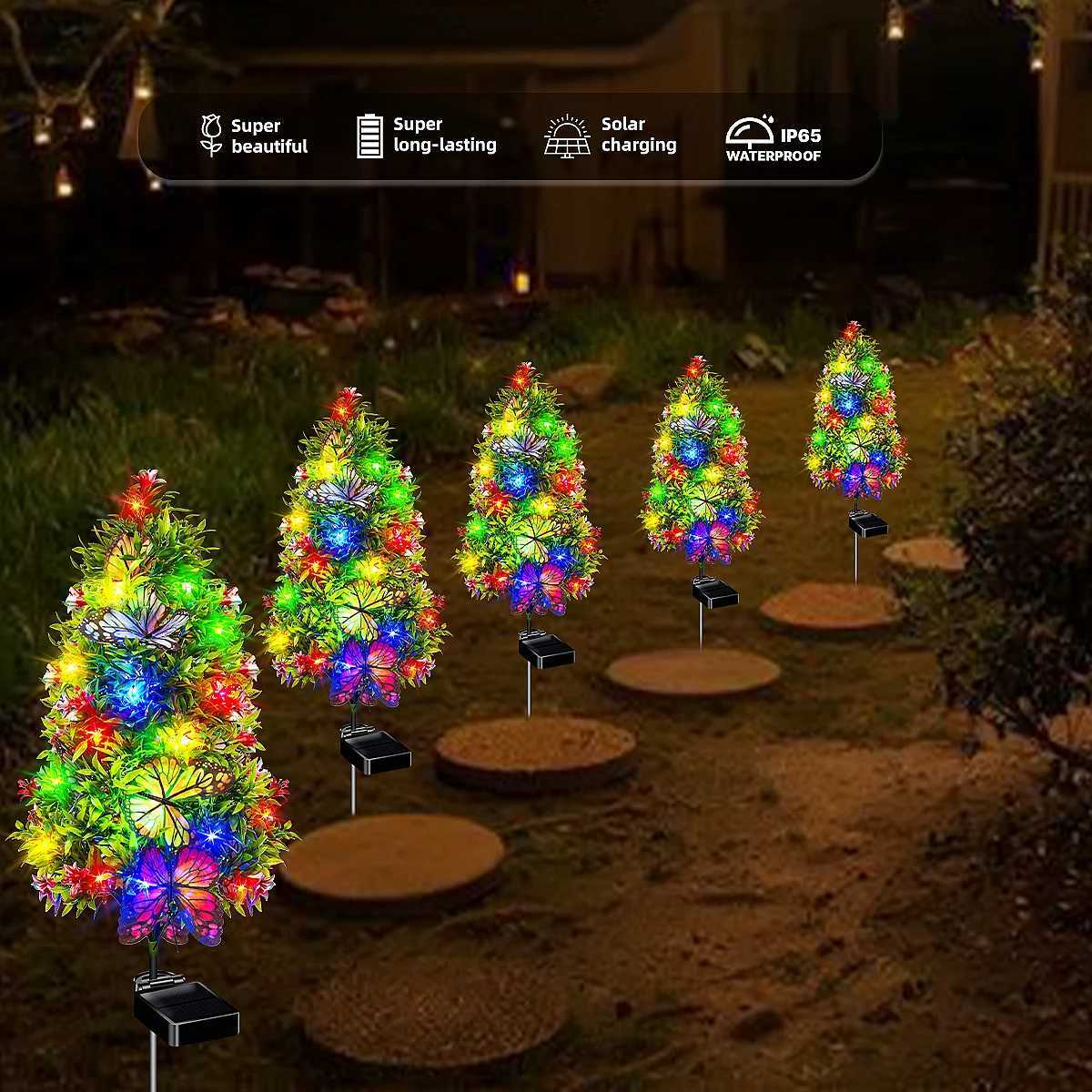 Eucalyptus Butterfly Solar Simulation Flower Garden Light Outdoor IP65 Waterproof LED Decoration for Courtyard LawnXJ250606