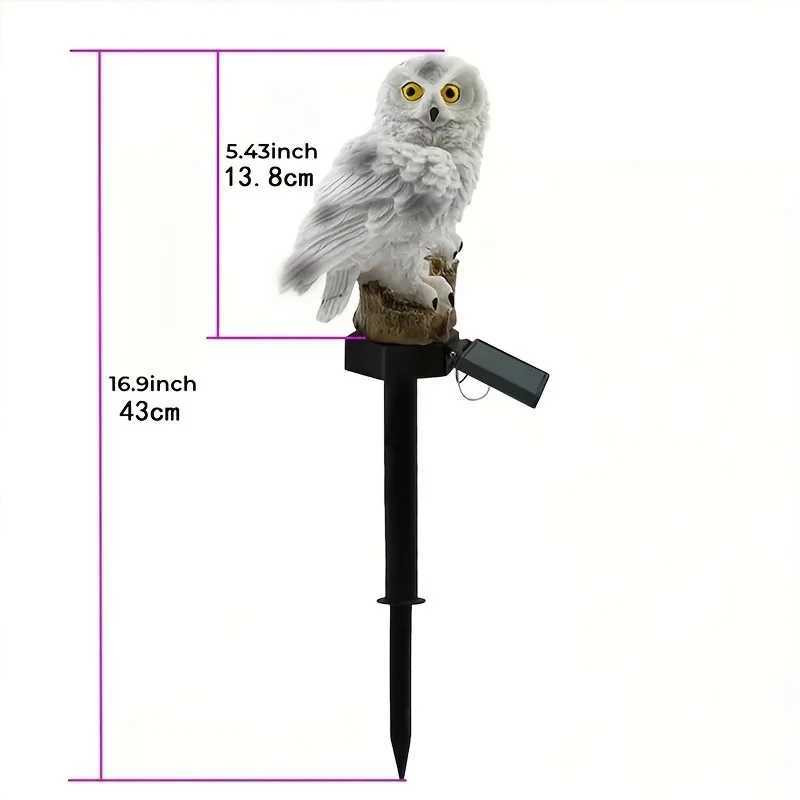 1pc Resin Owl Lamp Solar Light Sensor Light Garden Yard Outdoor Decoration Ground Insert Lawn Lamp XJ250606