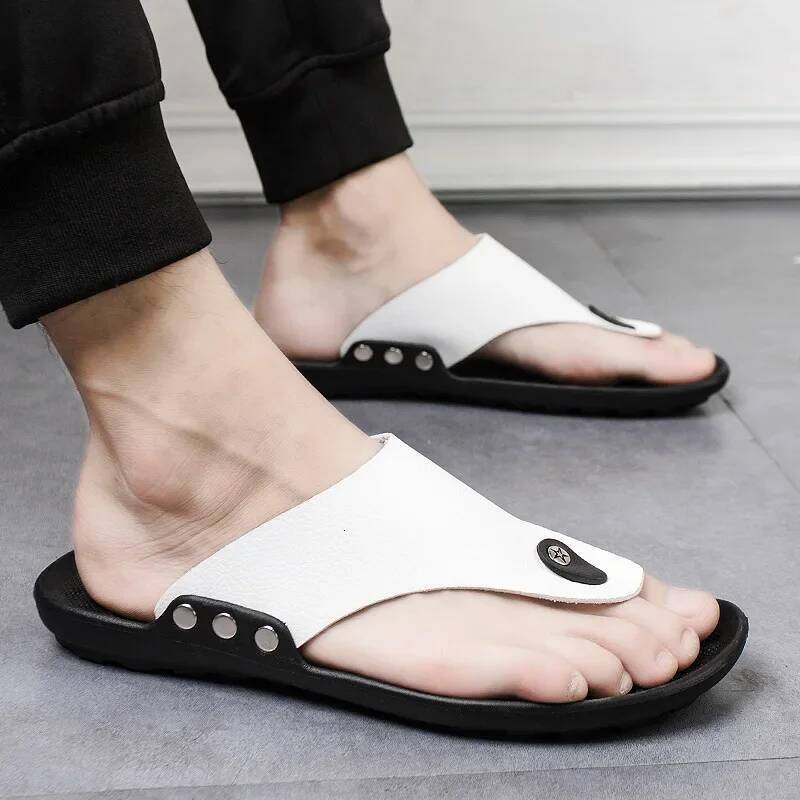 Ddmyoutdoor Flip Flops For Beach Slippers Brown Sandals Comfortable Non Slip Bathroom Men Shoes Outdoor Shoes