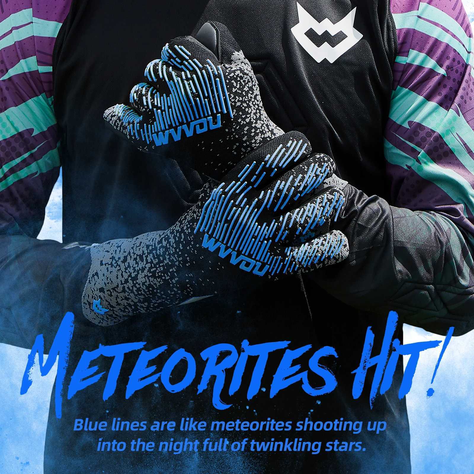 WVVOU Soccer Goalie Gloves Youth Adults High Performance Goalkeeper Gloves Breathable Soccer Gloves 4+3mm Super Grip XJ250606