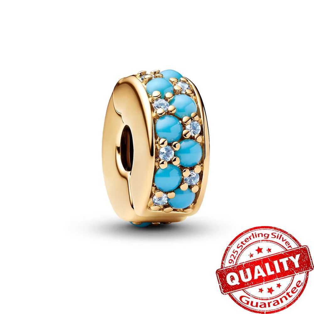 Summer 925 Sterling Silver Ocean Blue Pave Clip Blooming Peach Blood Red Rose Charm Fit Original Bracelet Necklace Jewelry XJ250607