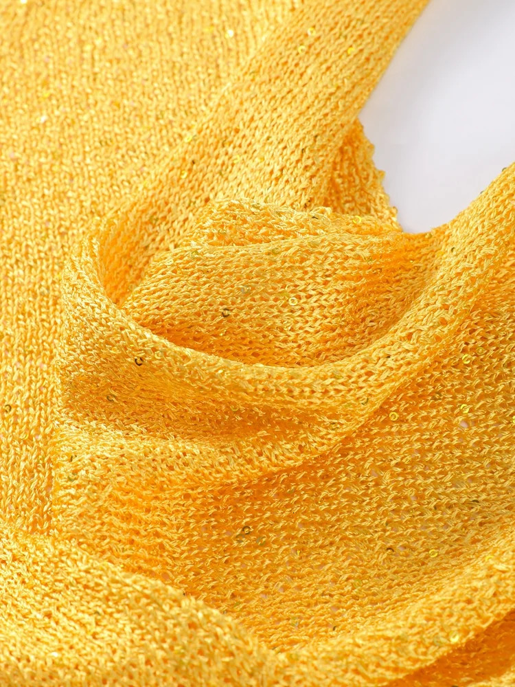 Sexy Sequin Halter Short Dress Women Backless Sleeveless Hip Package Party Dresses Female 2025 Summer Chic Night Club Robe Lady 250605