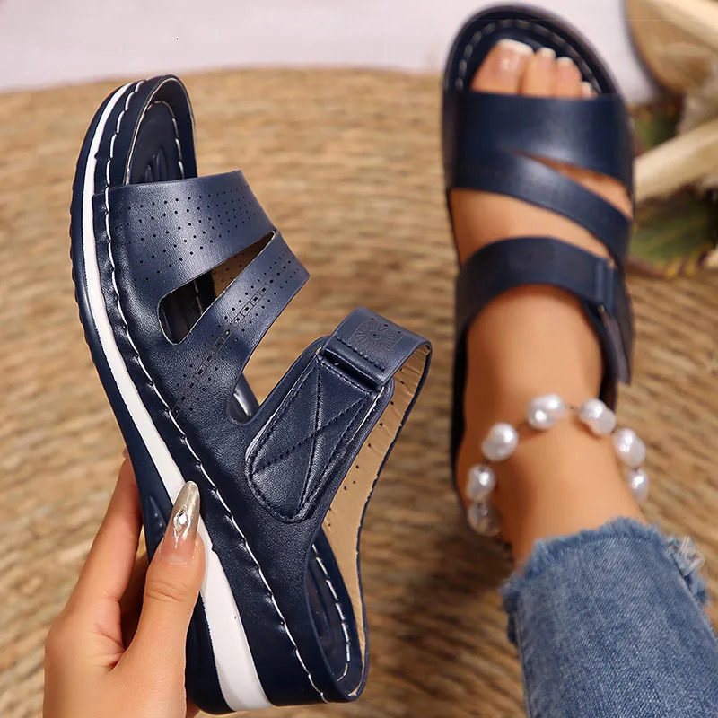 Womens Sandals 2025 Summer Shoes Women Heels Sandals Summer Slippers Chaussures Femme Casual Wedges Heeled Footwear Female 250605