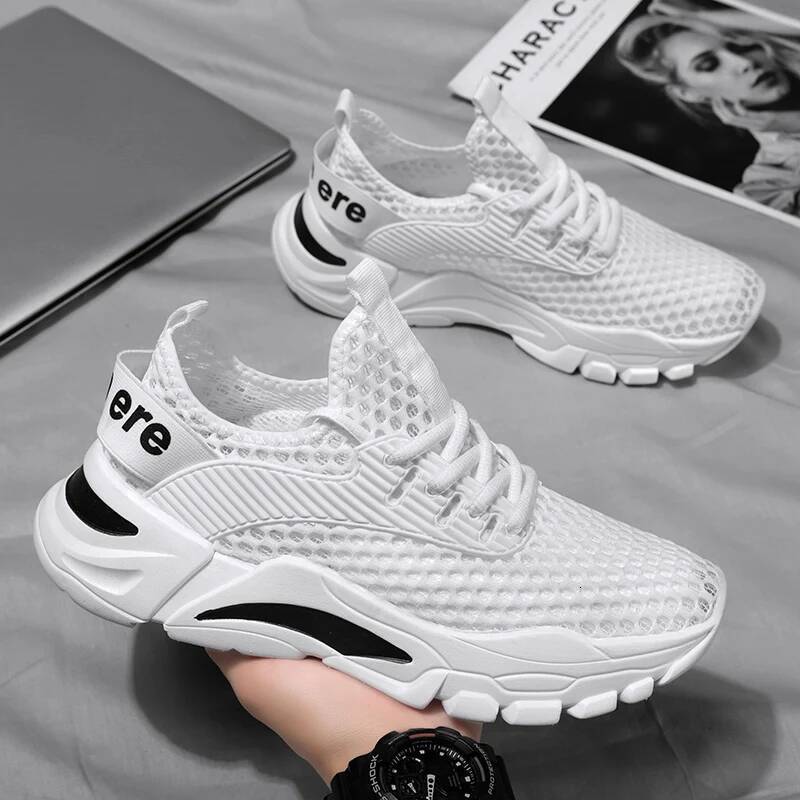Ddmyoutdoor Tennis Men Summer Trend Sneakers Thick Sole Breathable Versatile Height Increasing Casual Hollow S Running Shoes Outdoor Shoes