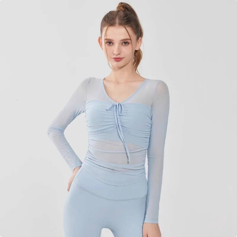 Yoga Suits for Women Spring Summer New Tops with Chest Pads and Long Sleeves Professional Pilates Training Sports Bra