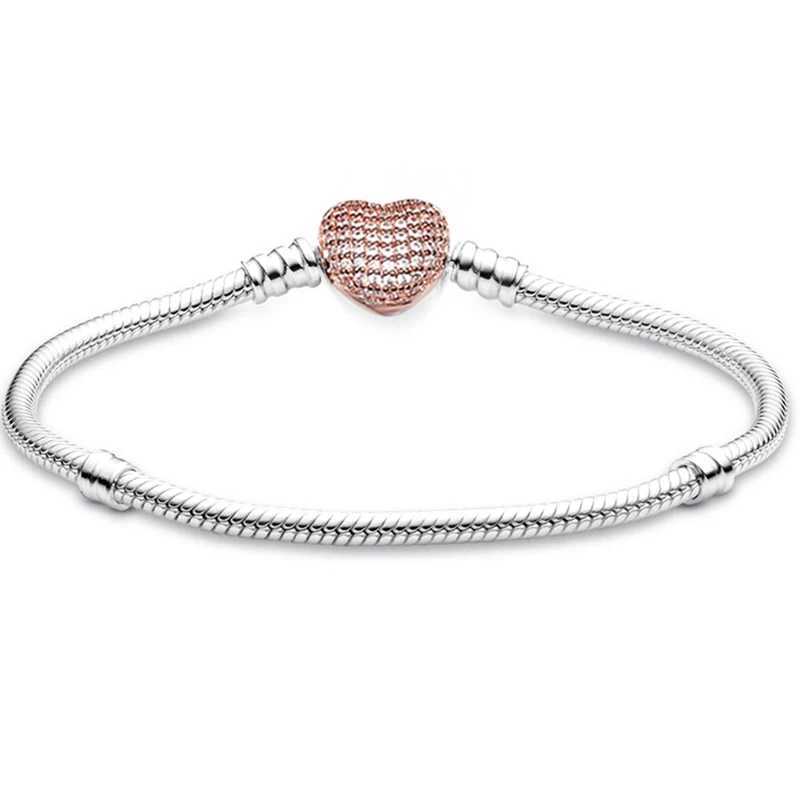 TOGORY Silver Plated Cute Crystal Owl Heart Snake Chain Charm Bracelet For Women Men Brand Bracelets DIY Jewelry Gift Making W250606