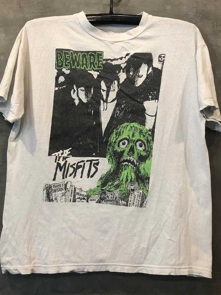 The Misfits Band Punk Wind Rock Vintage Peripheral Heavy Cotton Short Sleeve Mens and Womens T-Shirts Tide W250607