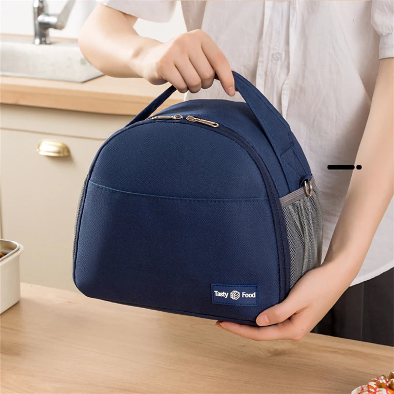 Semicircle Insulated Lunch Bag Portable Lunch Box Ice Pack Tote Food Container Fresh Cooler Picnic Bags Large Capacity Thermal 250606