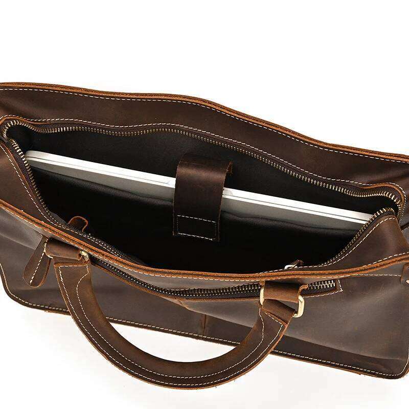 OLOEY Newsbirds 100% leather 15 6 inches retro style briefcase hand for men male business laptop weekender tote bag