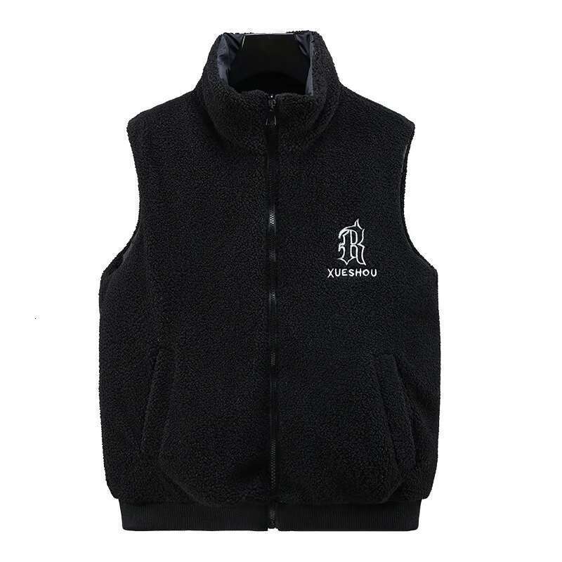 Double Sided Men's Spring Vest Zip Up Layer Polar Fleece Sleeveless Jacket Male Fashion Outdoor Brown Winter Warm Casual Brushed