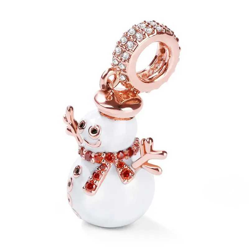New Original Accories Pendant Chain Dangle 18K Rose Gold Plated Bead Charms Silver 925 Fit Bracelet Women DIY Jewelry Gifts XJ250607