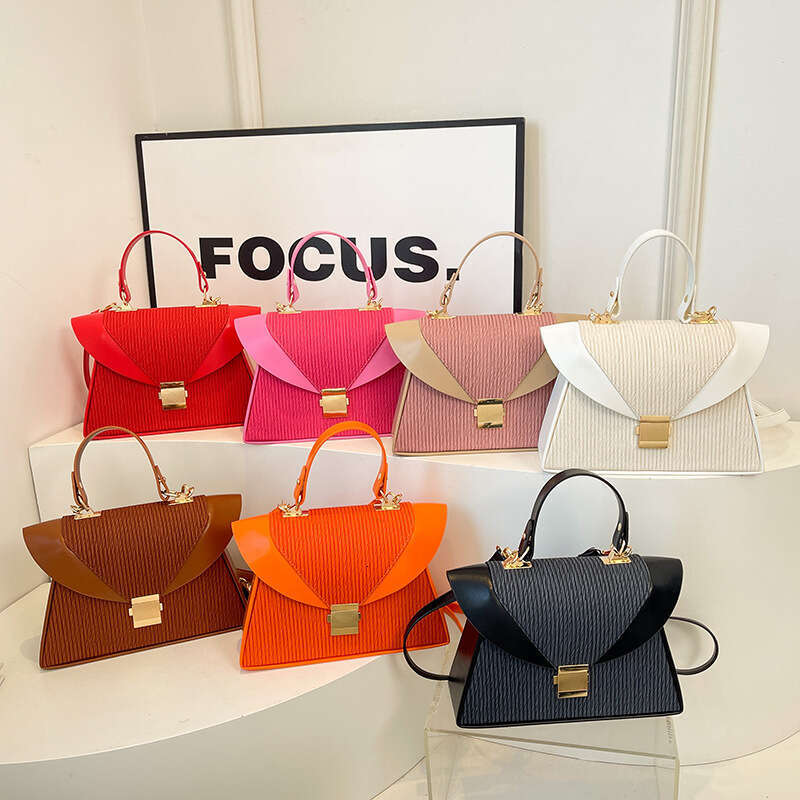 High-End Handbag for Women New Niche Fashion Stylish Shoulder Simple Color-Block Crossbody Bag