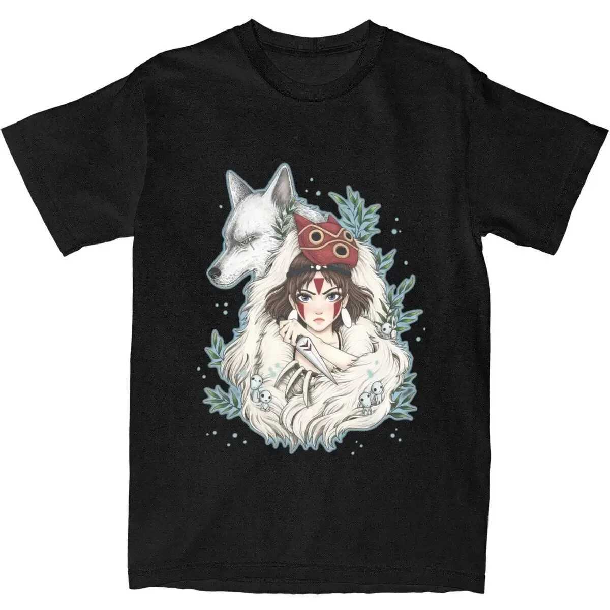 Graphic Printed Clothing Novelty Princess Mononokes Hime T-Shirts for Men Women Pure Cotton Kodama Tree Forest Spirit Tees Shirt W250607