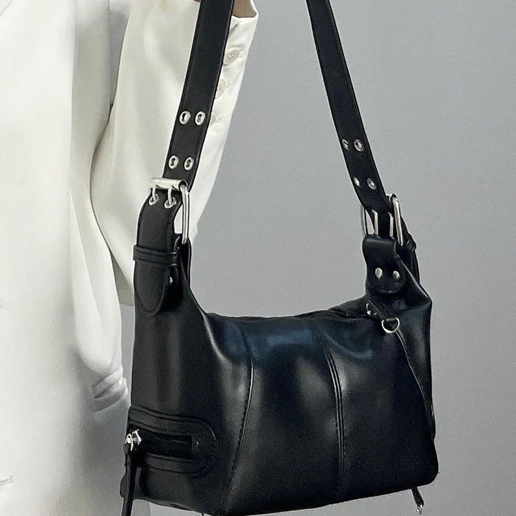 designer Niche Design High-End Motorcycle Bag Y2K Sweet Cool European and American Style Hot Girl Belt Underarm Bag Single Shoulder Crossbody Bag Tren