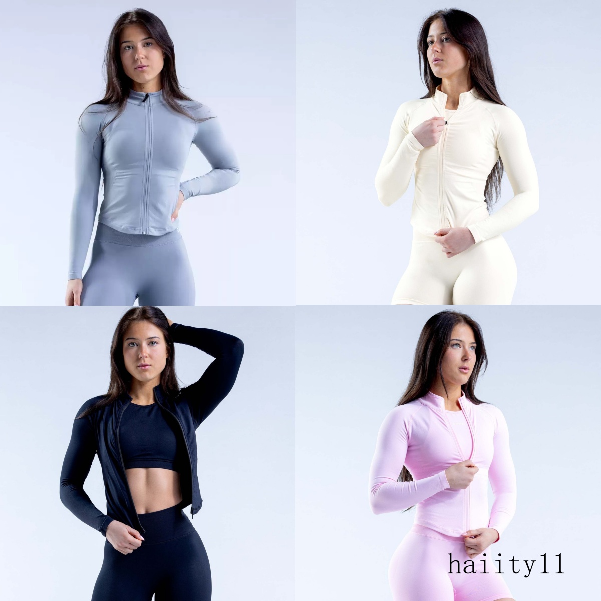 Dynamic Zippy Long Sleeve Womens Jacket Top High stretch durable fabric Subtle Contouring Fitness Workout Tops Gym Jacket zip up Coat Sportswear Size XS-L
