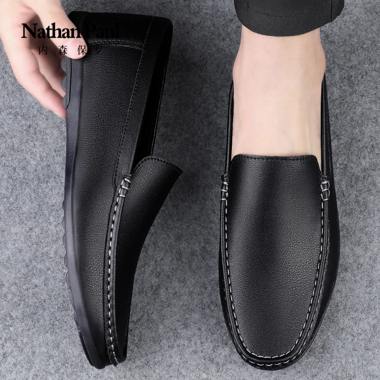 Loafers mens summer mens casual style lazy shoes low-top soft-soled trendy mens shoes driving casual mens shoes 250605