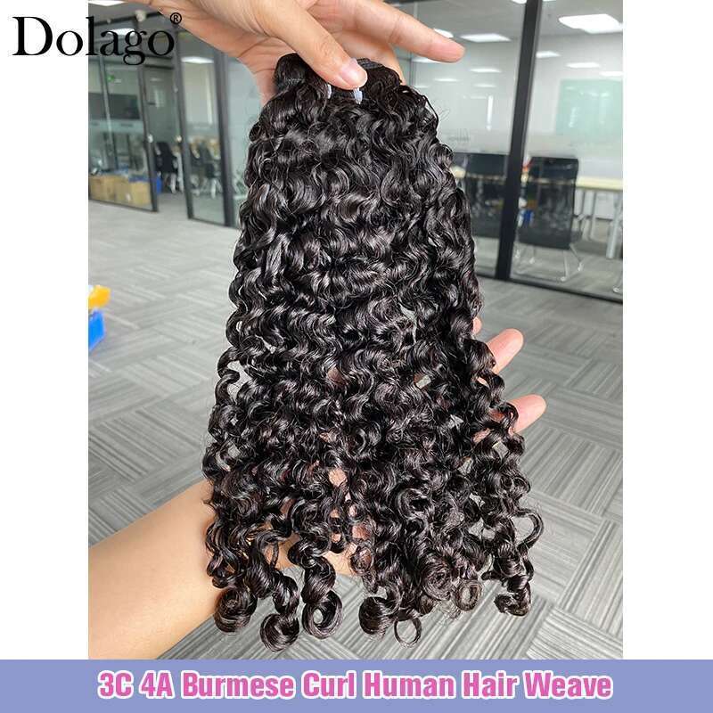 3C 4A Burmese Curly Bundles Virgin Weft Vieamese 100% Raw Human Hair Extensions Unprocessed Weave Wholesale