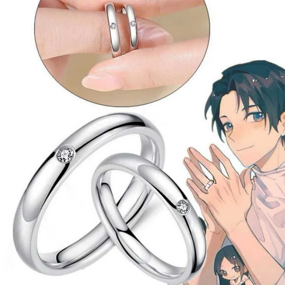 DIWOKA Anime Jujutsu Kaisen Yuta Okkotsu Stainless Steel Rings Cosplay Props Women Couple Lover Ring Jewelry Accessories Gifts W250606