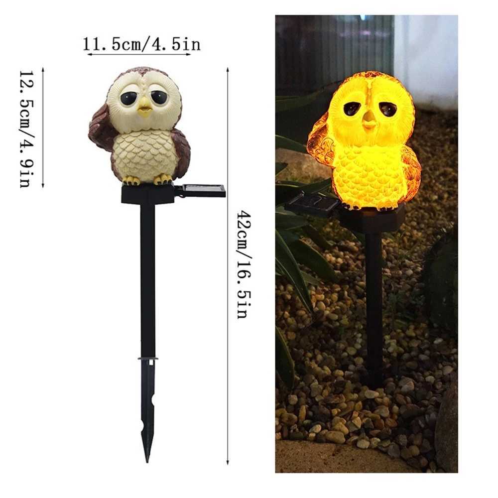 Solar LED Owl Lawn Light Courtyard Garden Decoration Outdoor Garden Waterproof Resin Animal Figurine Lamp with Stake XJ250606