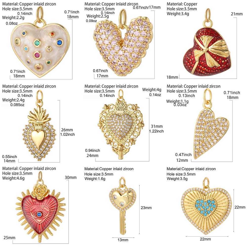 Bohemian Hearts Charms DIY Earrings Bracelet Necklace Accessories Gold Color Charms for Jewelry Making Supplies Designer XJ250607