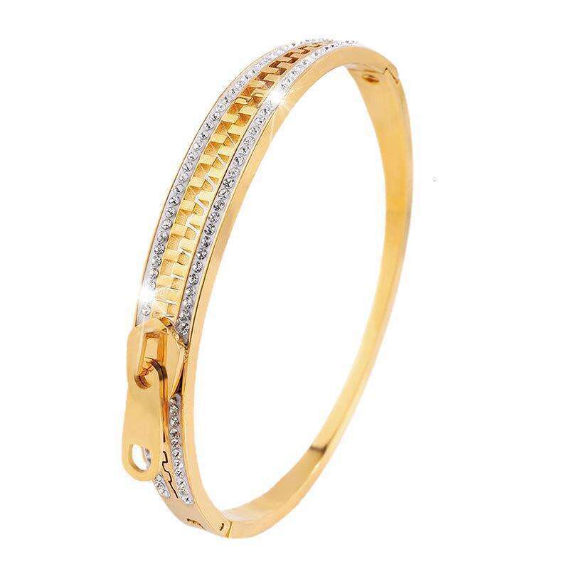 designer bracelet Unique Niche Design Titanium with Inlaid Dias Zipper for Women High-end Stainless Steel Exquisite Circle Bracelet