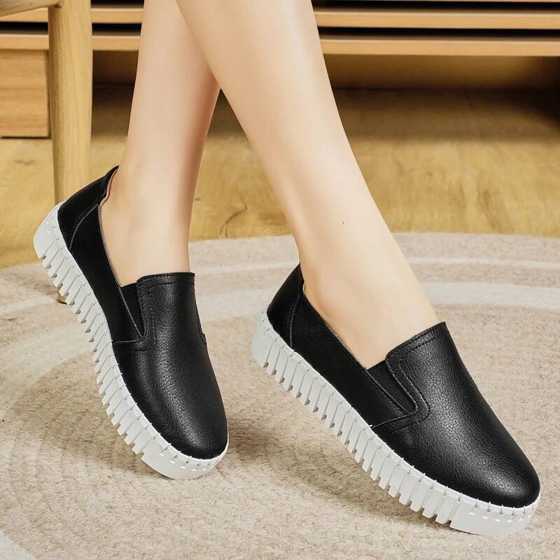 Ddmyoutdoor Ddmyoutdoor Women S PU Platform Outdoor Hiking Work Summer Breathable Single Casual Flat Bottom Anti Slip Vulcanized Board Shoes Outdoor S