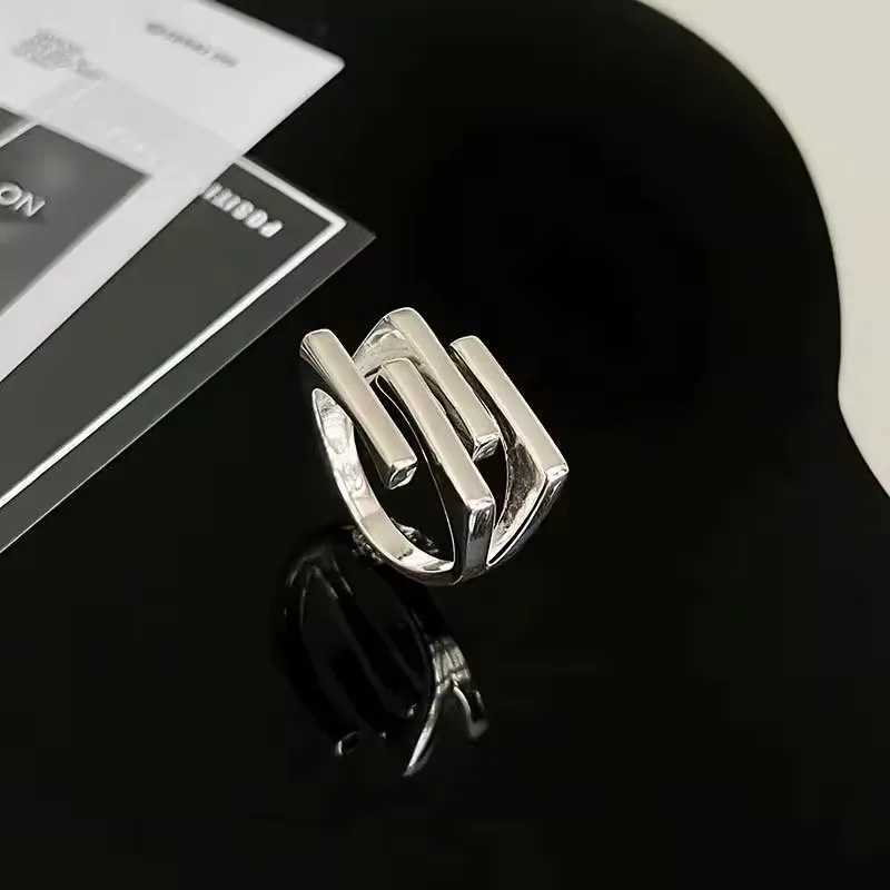 Sam Panda 925 Sterling Rings for Women Simple Geometric Handmade Irregular Retro Ring Gold Zircon Allergy For Birthday Gift W250606