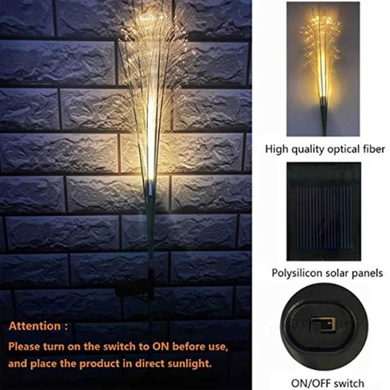 LED Solar Garden Lights Luminous Reed Outdoor Decorative Solar Powered Flower Stake Light Christmas Lights for Yard Lawn GardenXJ250606