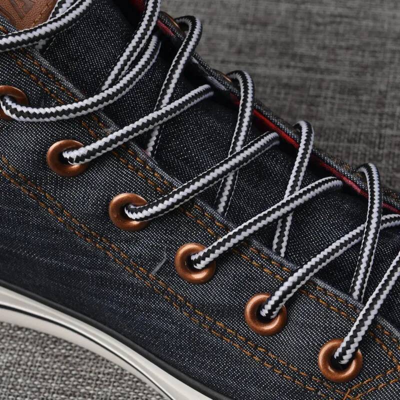 Ddmyoutdoor High Top Denim Boys Canvas Autumn Students Sports Casual Board Korean Lace Up Single Shoes Dy Outdoor