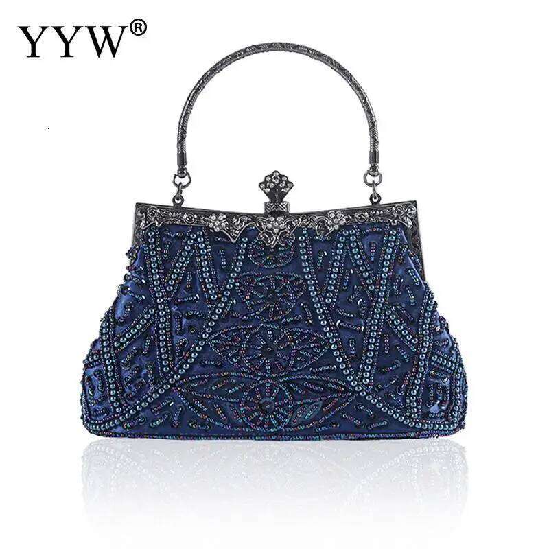 Vintage Handbag Female Evening Dark Blue Party Purses And Handbags Designer Womens Clutch Crossbody Bags Sac A Main