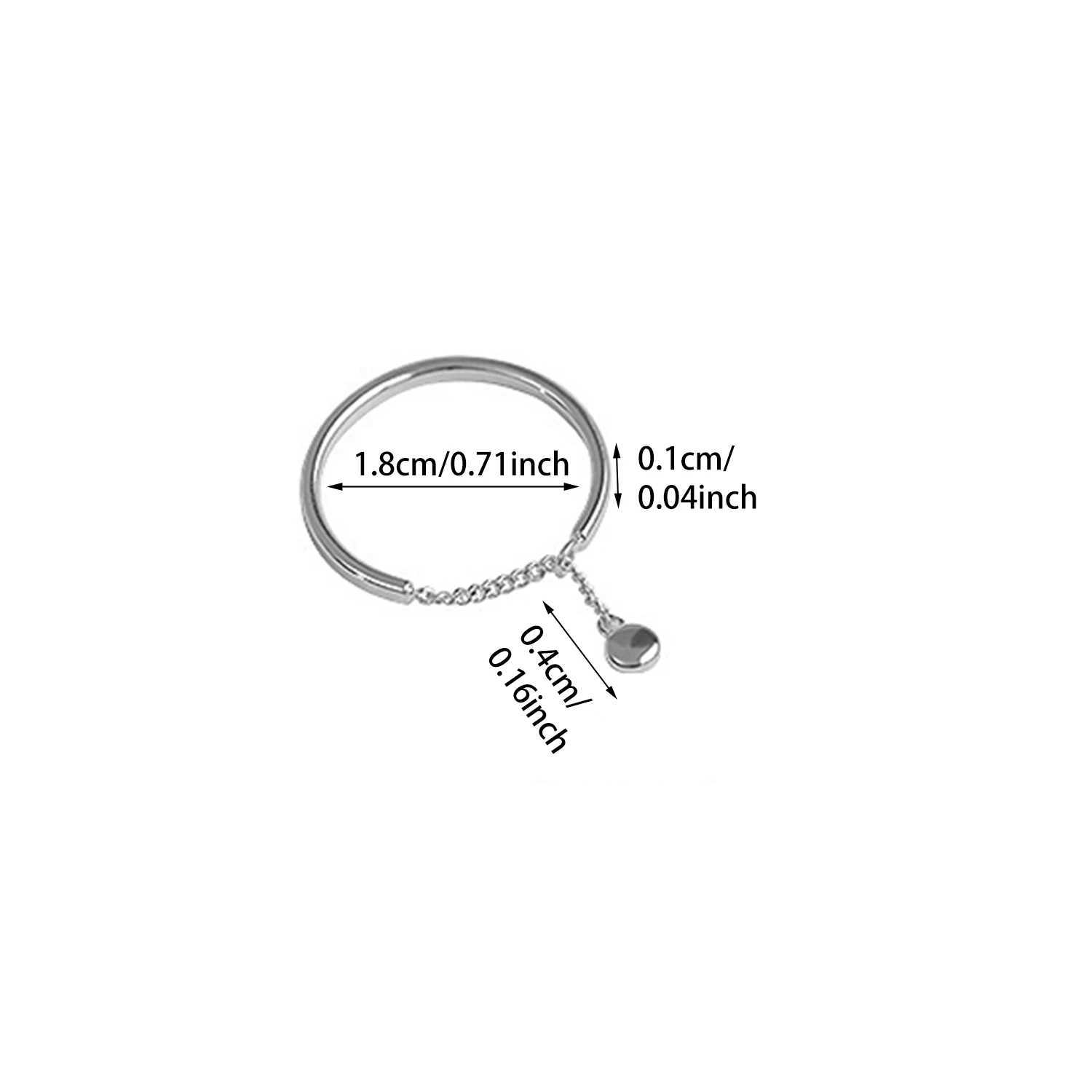 Korean Tassel Beads Pendant Rings Silver Color Simple Chain Beaded Rings for Women Girl Finger Open Ring Jewelry Party W250606